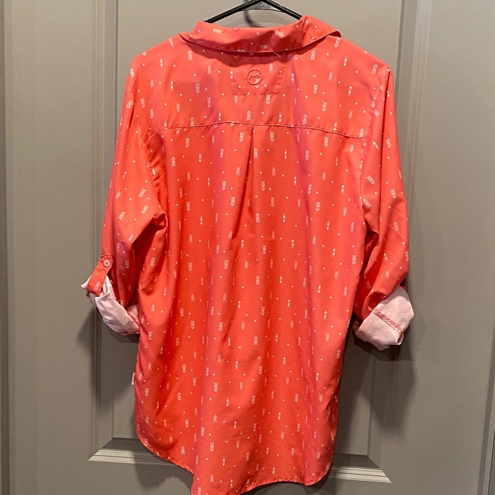 Magellan Coral Fishing Shirt Women Button Up Moisture Wicking Outdoor Top L - Picture 9 of 11